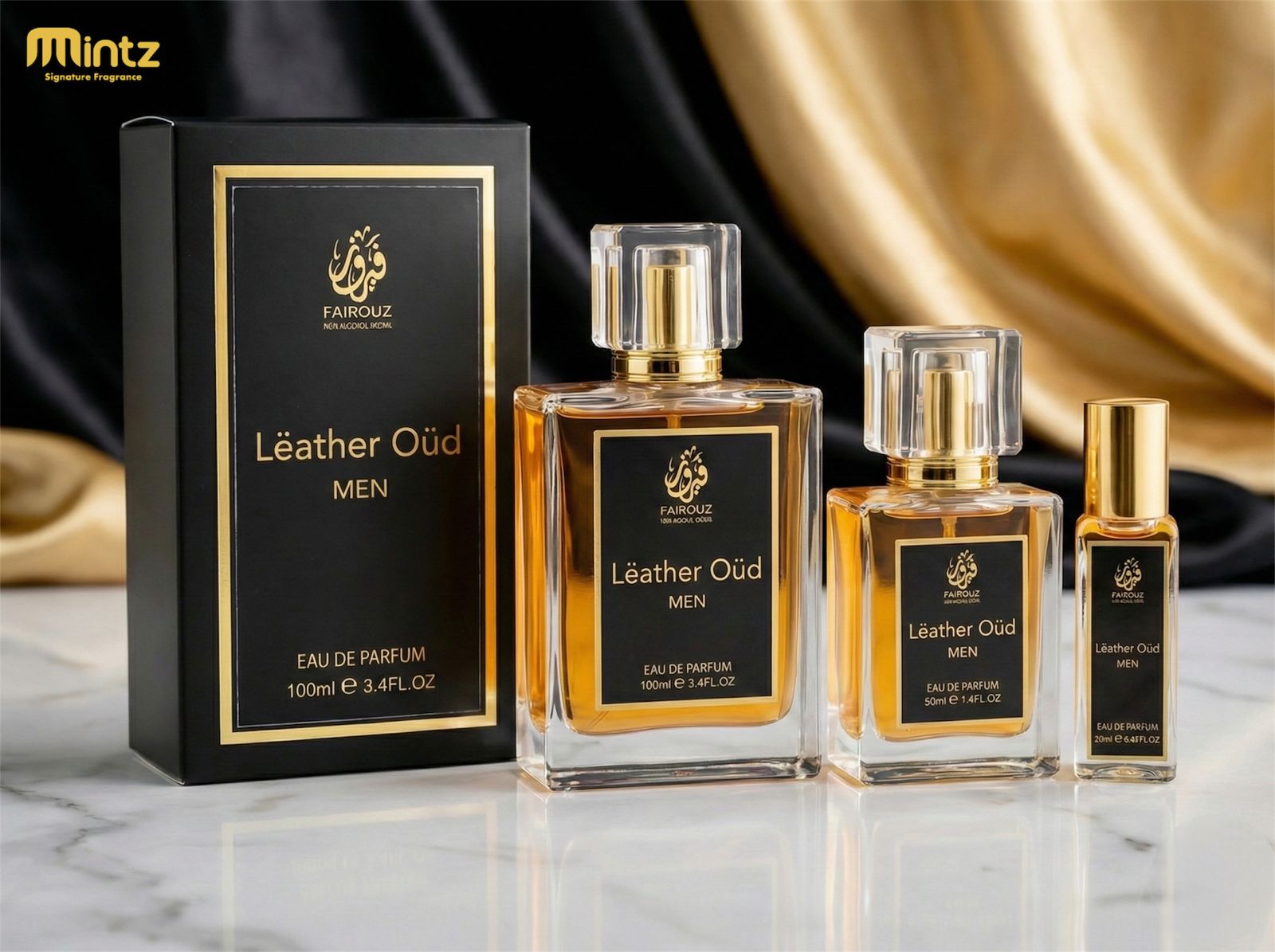 Fairouz Lëather Oüd – Non-Alcoholic Eau De Parfum for Men
